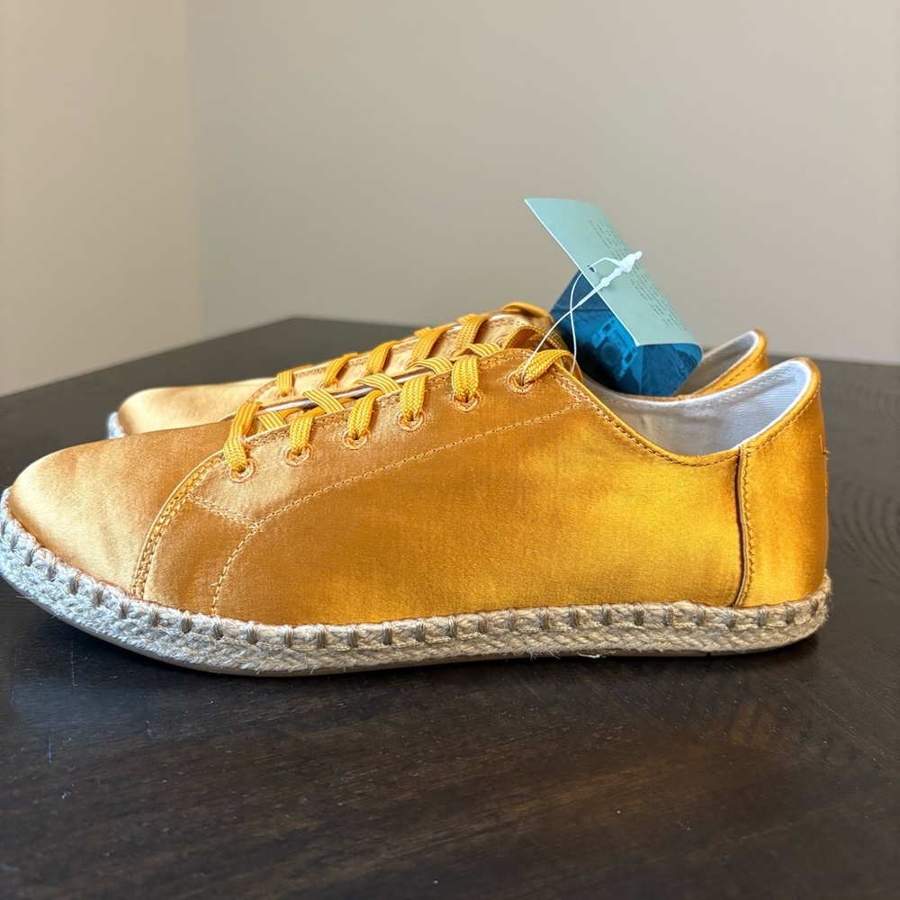 TOMS Women Lena Sunflower Satin Espadrille Lace-up Tennis Shoes Size 6.5 NWT